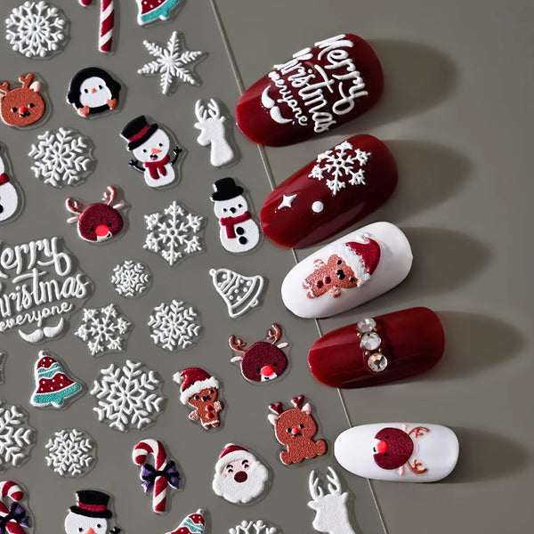 Christmas Snowman Nail Art Stickers for DIY