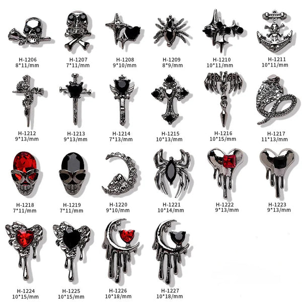 10pcs Cross Dark Nail Charms